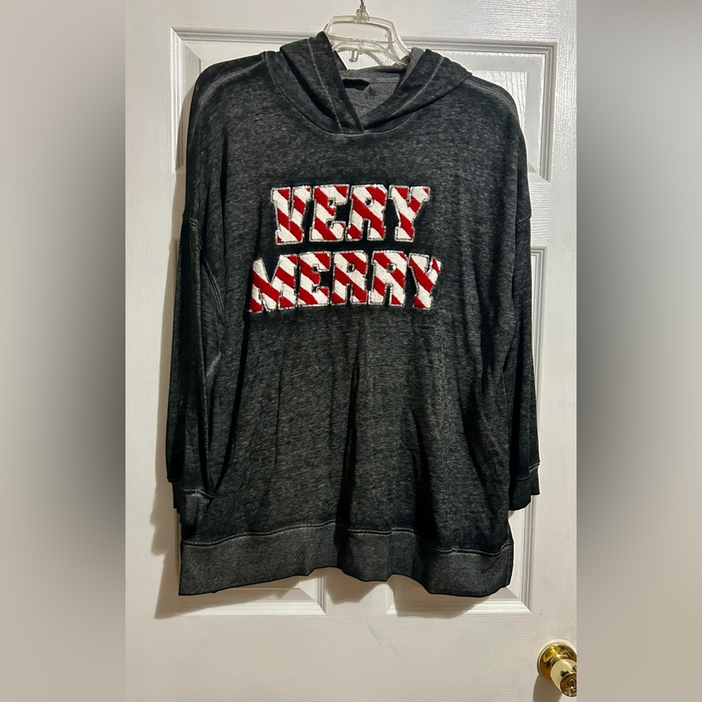 Lane Bryant Black Hoodie with Red and White Text